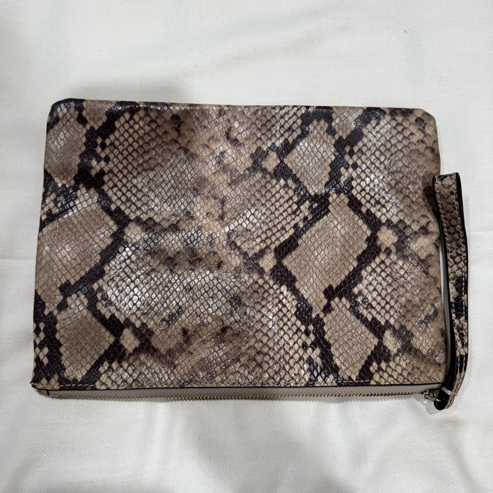 Banana Republic Snake Print Clutch - Brown and Black